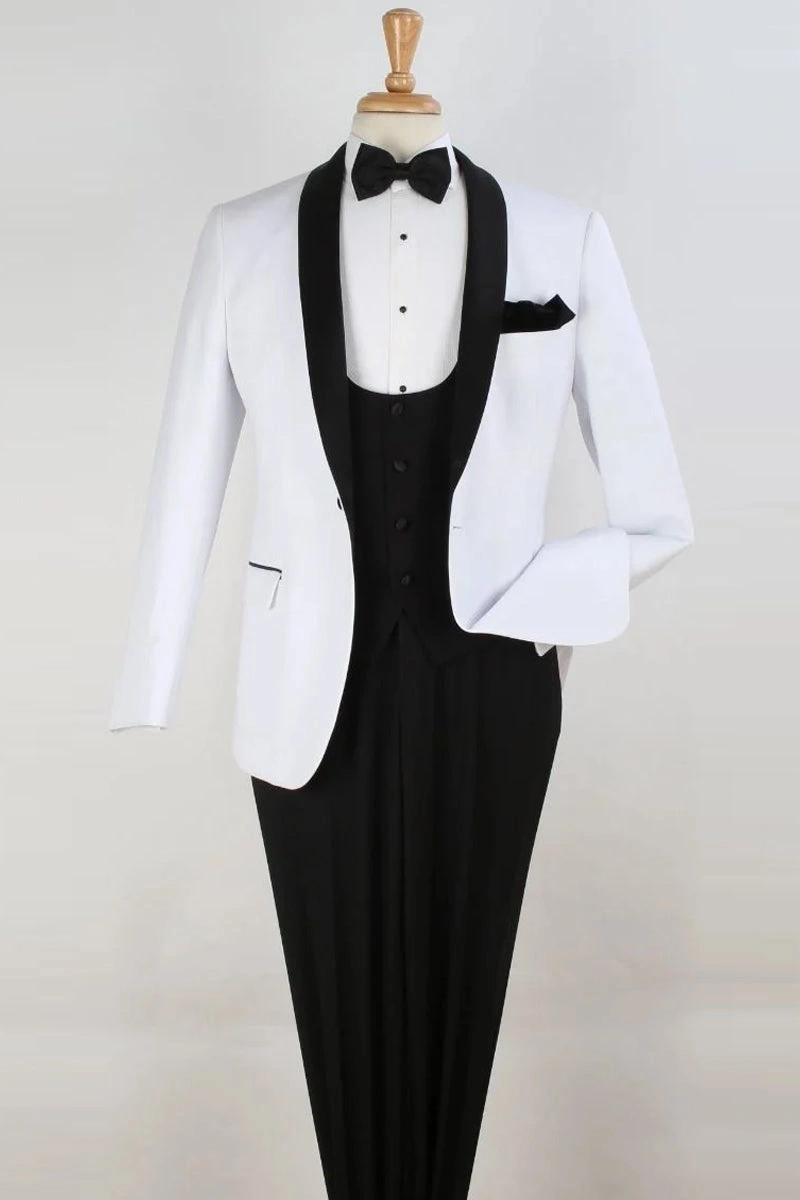 Weißer Ein-Knopf Weste: Elegantes Tuxedo-Accessoire für unvergessliche Anlässe.